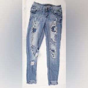Wallflower Denim Blue Ripped BOYFRIEND Jeans Size 1 Junior's